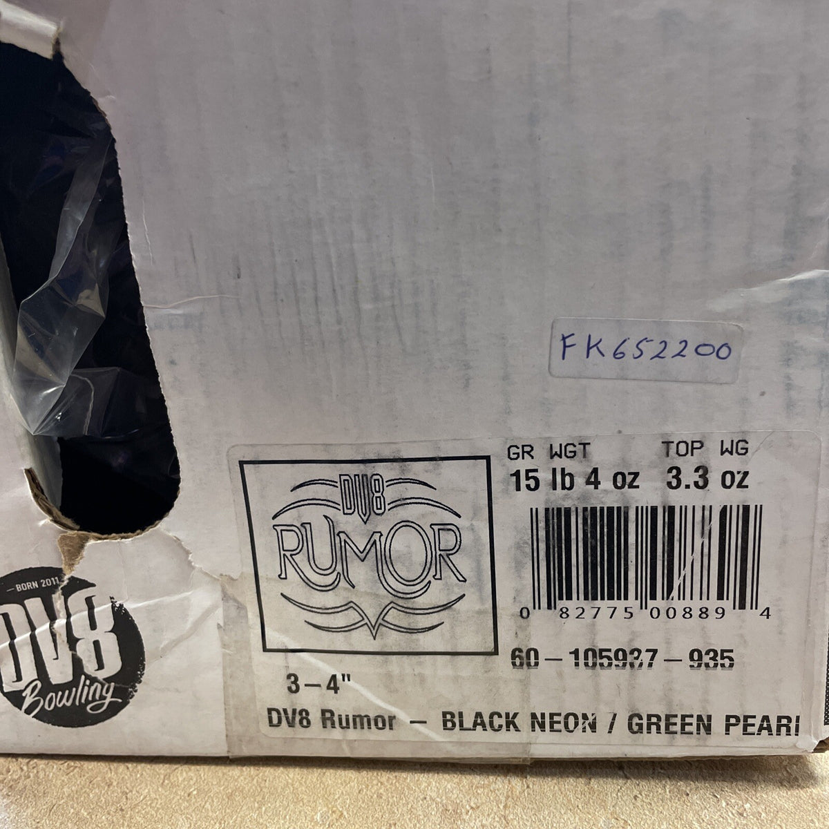 15lb NIB DV8 RUMOR New First Quality Bowling Ball Undrilled