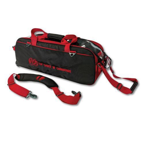 Vise 3 Ball Clear Top Tote Roller Black/Red