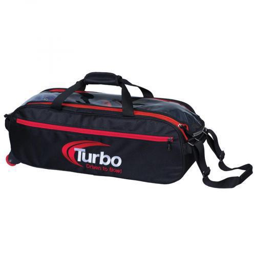 Pursuit Slim Triple Tote - Black/Red