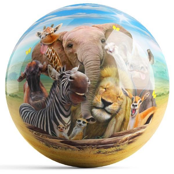 African Animals Selfie Bowling Ball