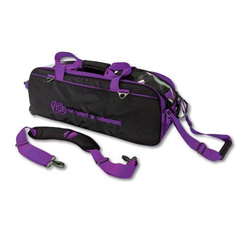 Vise 3 Ball Clear Top Tote Roller Black/Purple