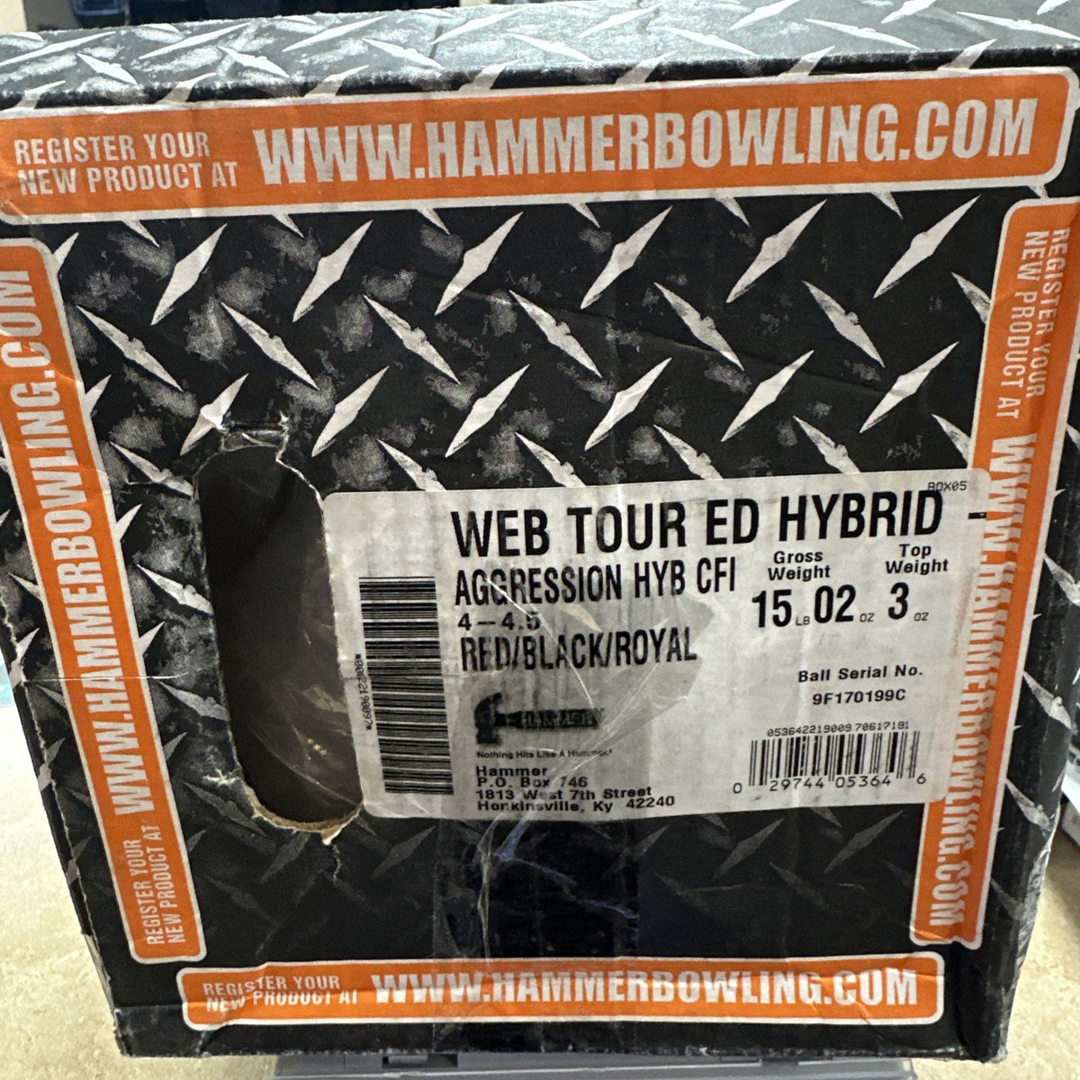 15lb Hammer Web Tour Hybrid 1st Quality Overseas International EBI Made USA NEW!